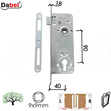 Slika Brava za drvena vrata DABEL B2022 C ZnB 40/90/18/9 DBP1 – 0106416